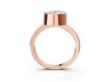 Rose gold Bezel Set Round Solitaire Engagement Ring with Classic Band_45