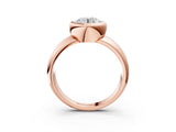 Rose gold Bezel Set Round Solitaire Ring with Wide Band 3