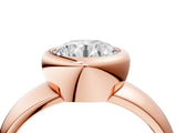 Rose gold Bezel Set Round Solitaire Ring with Wide Band 4
