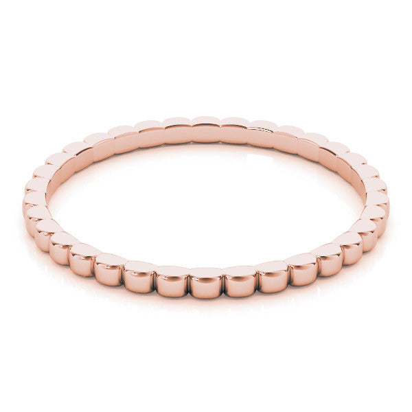 Rose gold Bezel Set Round Stone Eternity Band 1