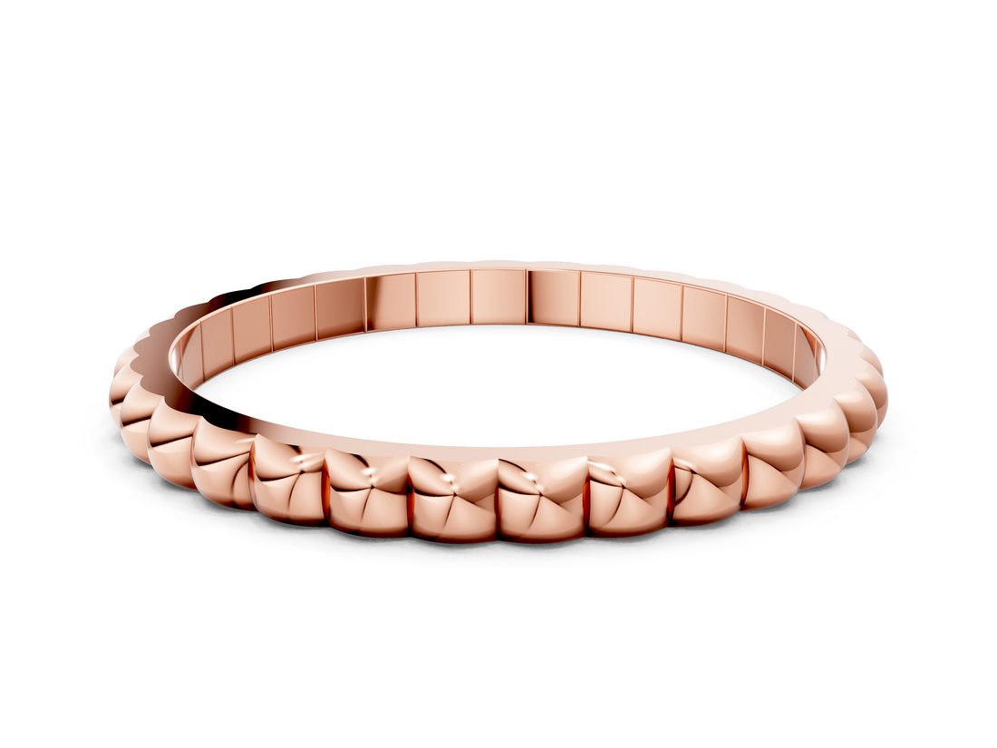 Rose gold Bezel Set Round Stone Eternity Band_23