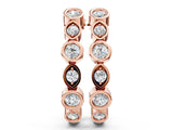 Rose gold Bezel-Set Round and Marquise Diamond Hoop Earrings_20