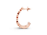 Rose gold Bezel-Set Round and Marquise Diamond Hoop Earrings_21
