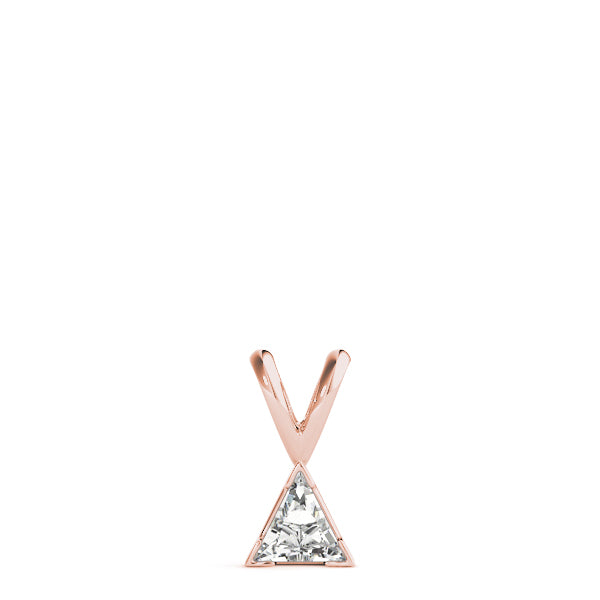 Rose gold Bezel-Set Trillion Diamond Pendant 1