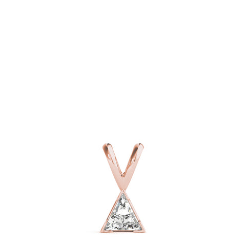 Rose gold Bezel-Set Trillion Diamond Pendant 1