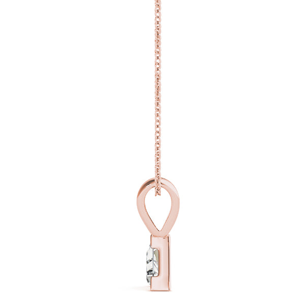 Rose gold Bezel-Set Trillion Diamond Pendant 2