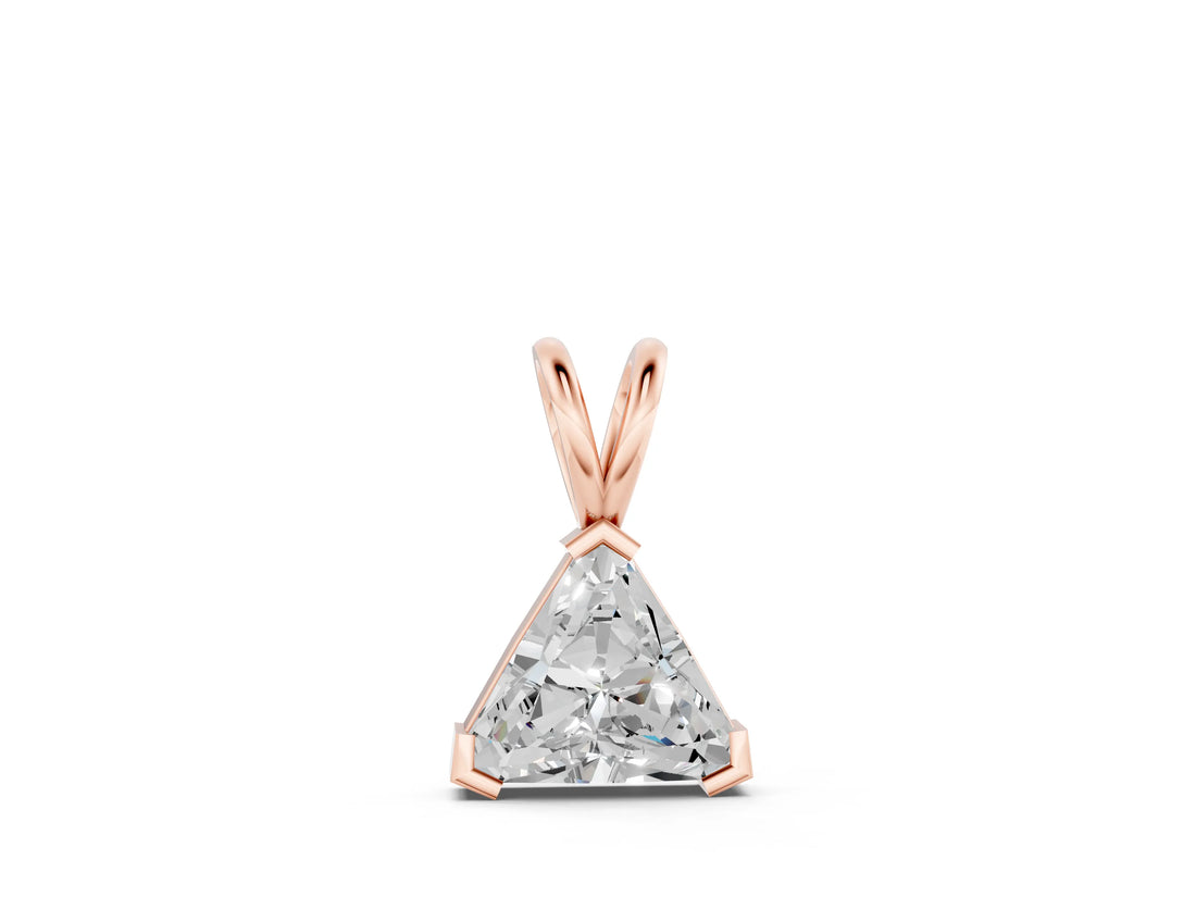 Rose gold Bezel-Set trilliant Diamond Pendant_10