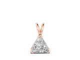 Rose gold Bezel-Set trilliant Diamond Pendant_10