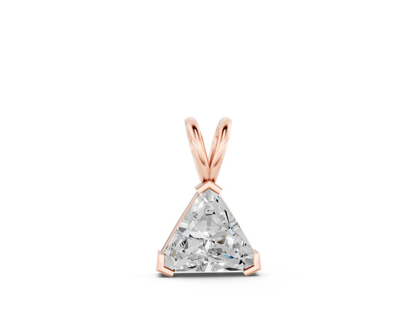 Rose gold Bezel-Set trilliant Diamond Pendant