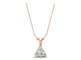 Rose gold Bezel-Set trilliant Diamond Pendant_11