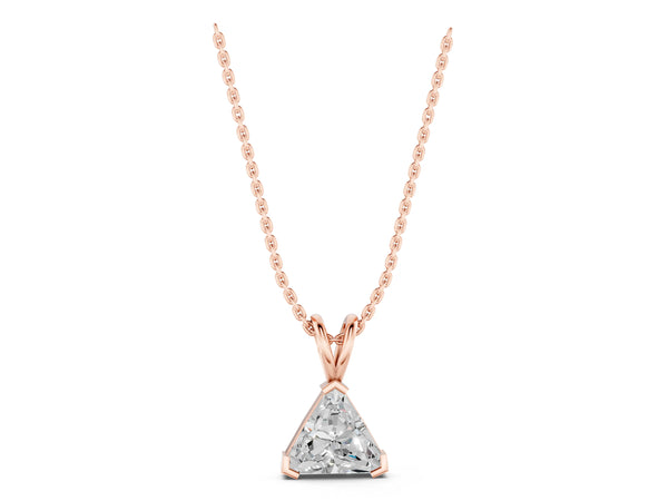 Rose gold Bezel-Set trilliant Diamond Pendant