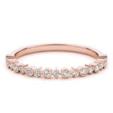 10K Rose Gold Bezel and Prong Set Round Diamond Half Eternity Band