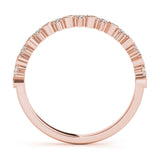 10K Rose Gold Bezel and Prong Set Round Diamond Half Eternity Band