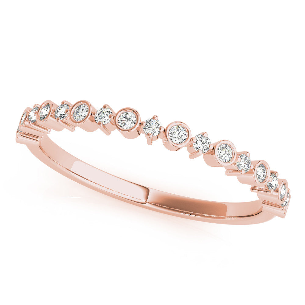 Rose gold Bezel and Prong Set Round Diamond Half Eternity Band
