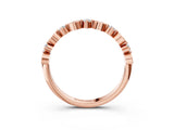 Rose gold Bezel and Prong Set Round Diamond Half Eternity Band_12