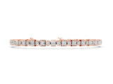 Rose gold Bezel and Prong Set Round and Princess Cut Diamond Tennis Bracelet_2