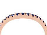 Rose gold Blue Sapphire Pavé Curved Wedding Band_10