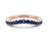 Rose gold Blue Sapphire Pavé Curved Wedding Band_6
