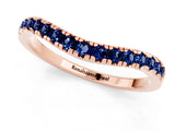 Rose gold Blue Sapphire Pavé Curved Wedding Band_7