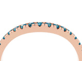 Rose gold Blue Topaz Pavé Curved Wedding Band_10