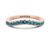 Rose gold Blue Topaz Pavé Curved Wedding Band_6