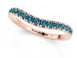 Rose gold Blue Topaz Pavé Curved Wedding Band_7