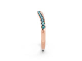 Rose gold Blue Topaz Pavé Curved Wedding Band_8