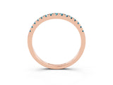 Rose gold Blue Topaz Pavé Curved Wedding Band_9