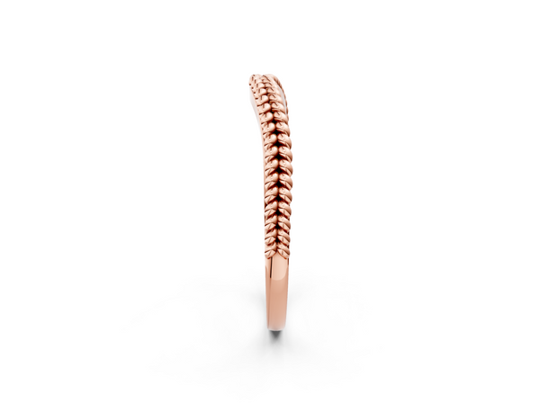 Rose gold Braided Milgrain White Gold Contour Band