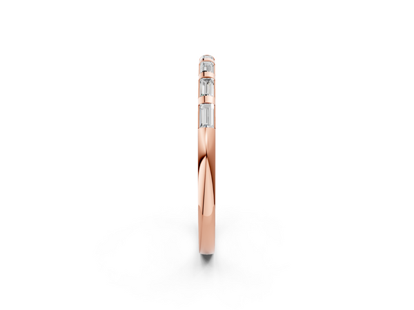 Rose gold Channel Set Baguette Diamond Eternity Band