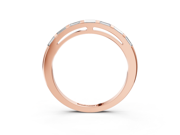 Rose gold Channel Set Baguette Diamond Eternity Band