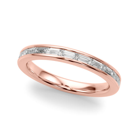 Rose gold Channel-Set Baguette Diamond Eternity Band