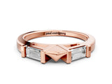 Rose gold Channel Set Baguette Diamond Flat Band with Bar Prong Setting_4