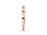 Rose gold Channel Set Baguette Diamond Flat Band with Bar Prong Setting_6
