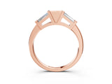 Rose gold Channel Set Baguette Diamond Flat Band with Bar Prong Setting_7