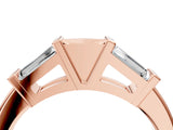 Rose gold Channel Set Baguette Diamond Flat Band with Bar Prong Setting_8