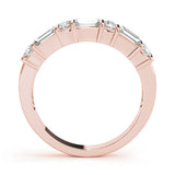Rose gold Channel Set Baguette and Round Diamond Band with Bar Prongs 1