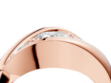 Rose gold Channel Set Cushion Diamond Crossover Band_10
