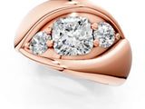 Rose gold Channel Set Cushion Diamond Crossover Band_7