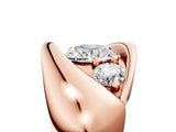 Rose gold Channel Set Heart Diamond Crossover Band_11