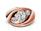 Rose gold Channel Set Heart Diamond Crossover Band_6