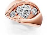 Rose gold Channel Set Heart Diamond Crossover Band_7