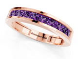 Rose gold Channel Set Princess Cut Amethyst Eternity Band_37