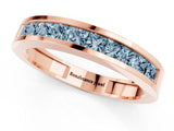 Rose gold Channel Set Princess Cut Aquamarine Eternity Band_25
