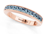 Rose gold Channel Set Princess Cut Aquamarine Eternity Band_7