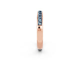 Rose gold Channel Set Princess Cut Aquamarine Eternity Band_8