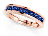 Rose gold Channel Set Princess Cut Blue Sapphire Eternity Band_25