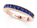 Rose gold Channel Set Princess Cut Blue Sapphire Eternity Band_7