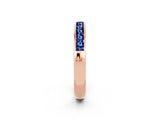 Rose gold Channel Set Princess Cut Blue Sapphire Eternity Band_8