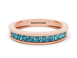 Rose gold Channel Set Princess Cut Blue Topaz Eternity Band_24